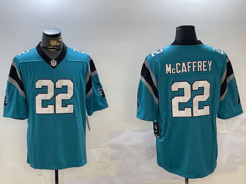 Men Carolina Panthers #22 Mccaffrey Green Second generation 2024 Nike Limited NFL Jersey style 1->oakland raiders->NFL Jersey